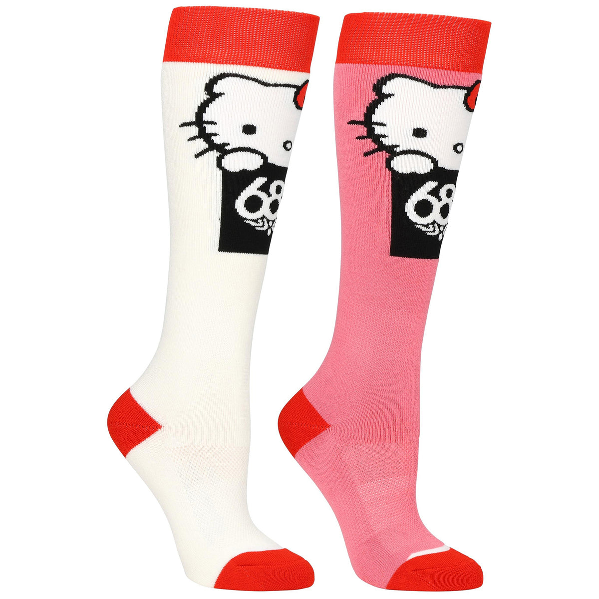 686 Hello Kitty 2-Pack Socks - Women's Hello Kitty White / Geranium Pink