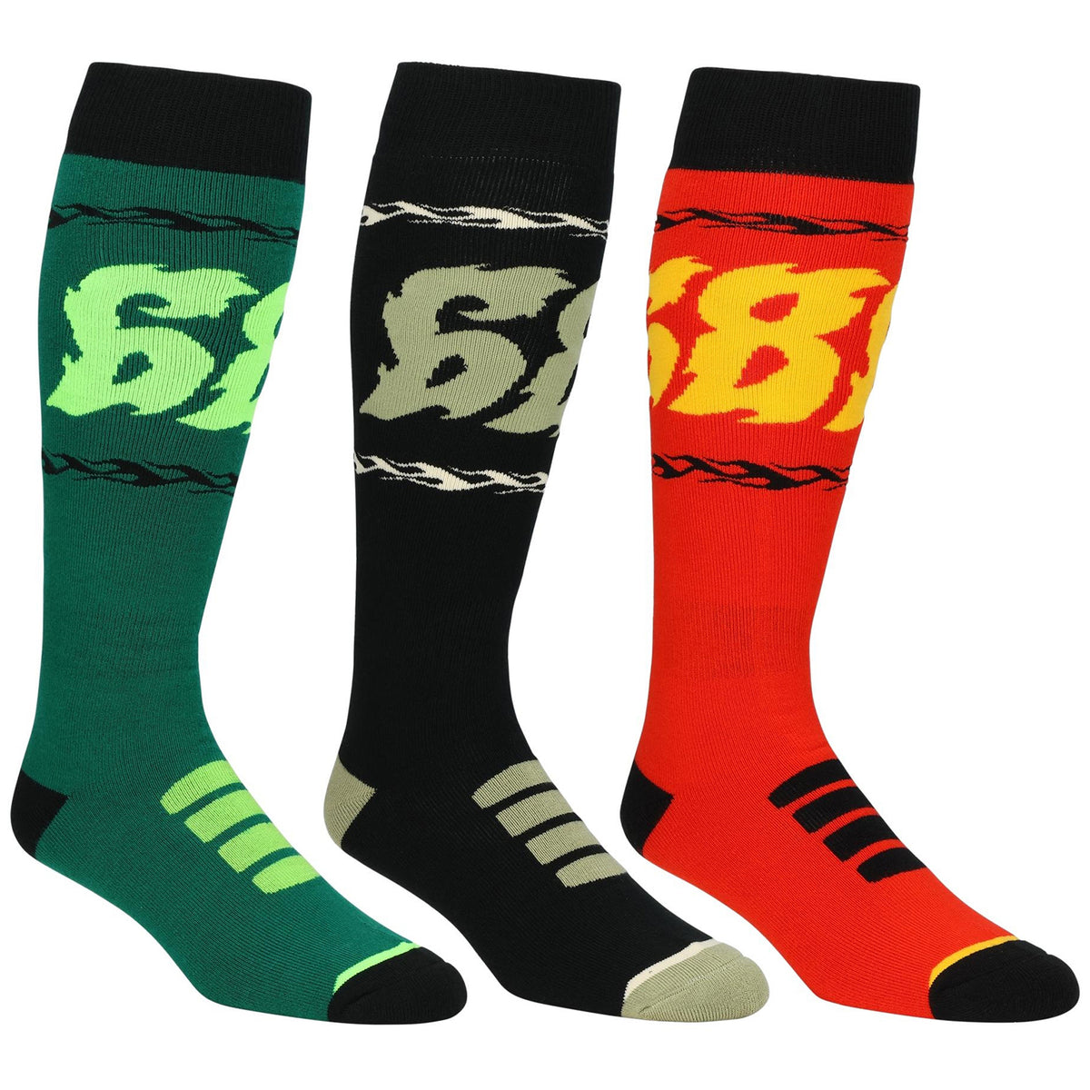 686 Flame 3-Pack Socks Assorted