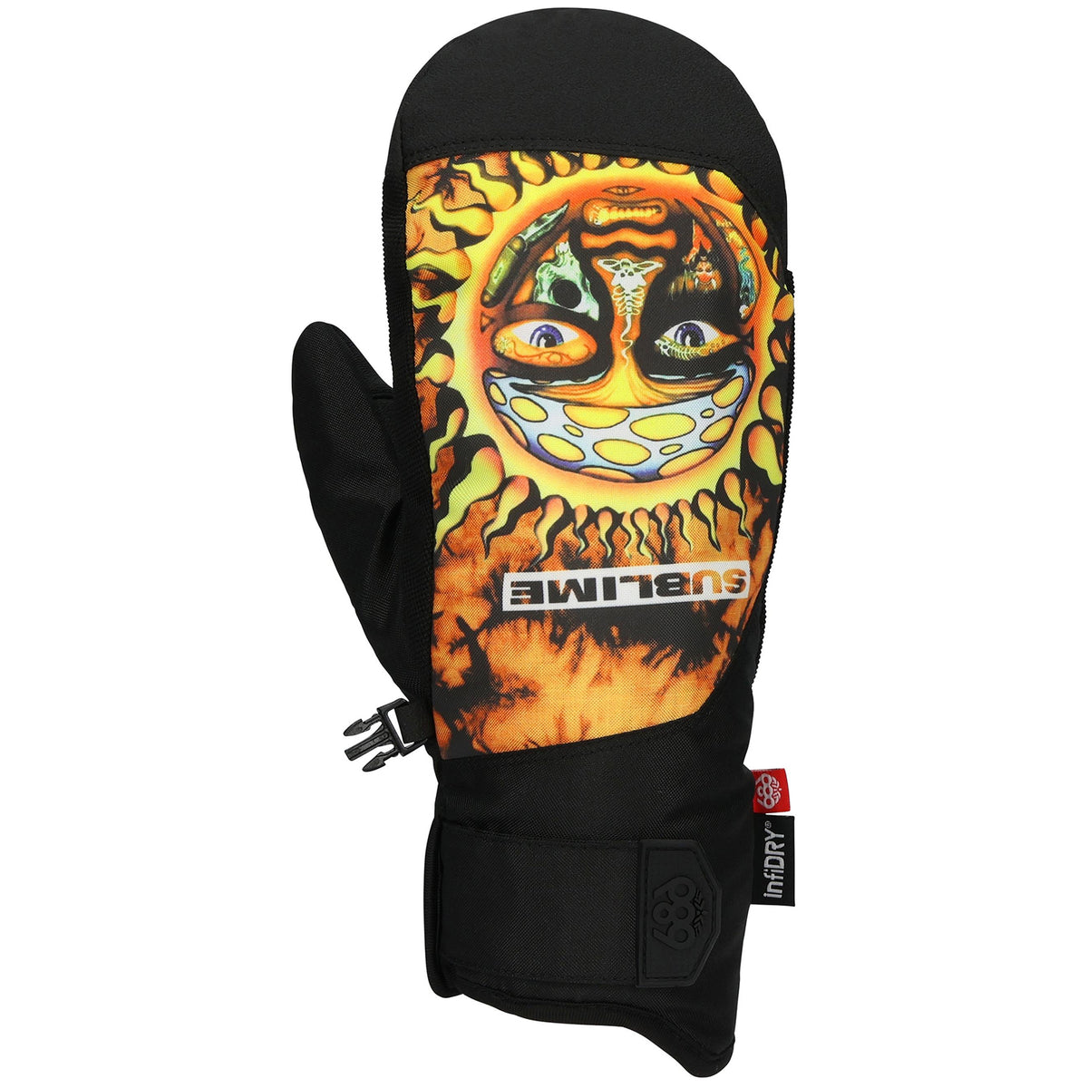 686 Primer Mittens Sublime Orange Tie Dye