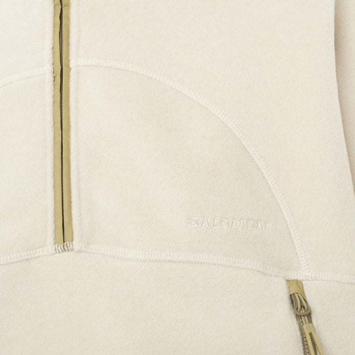 Salomon Chroma Crop Half Zip Fleece - Women's Whisper White/Gray Green