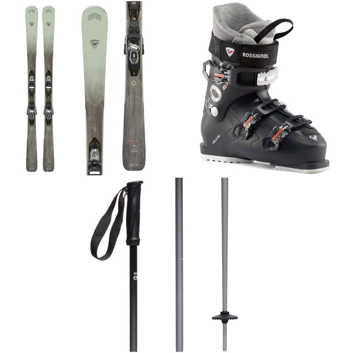 Rossignol Experience 76 Skis + Xpress 10 GW Bindings + Rossignol Kelia 50 Ski Boots - Women's 2025 + evo Merge Ski Poles