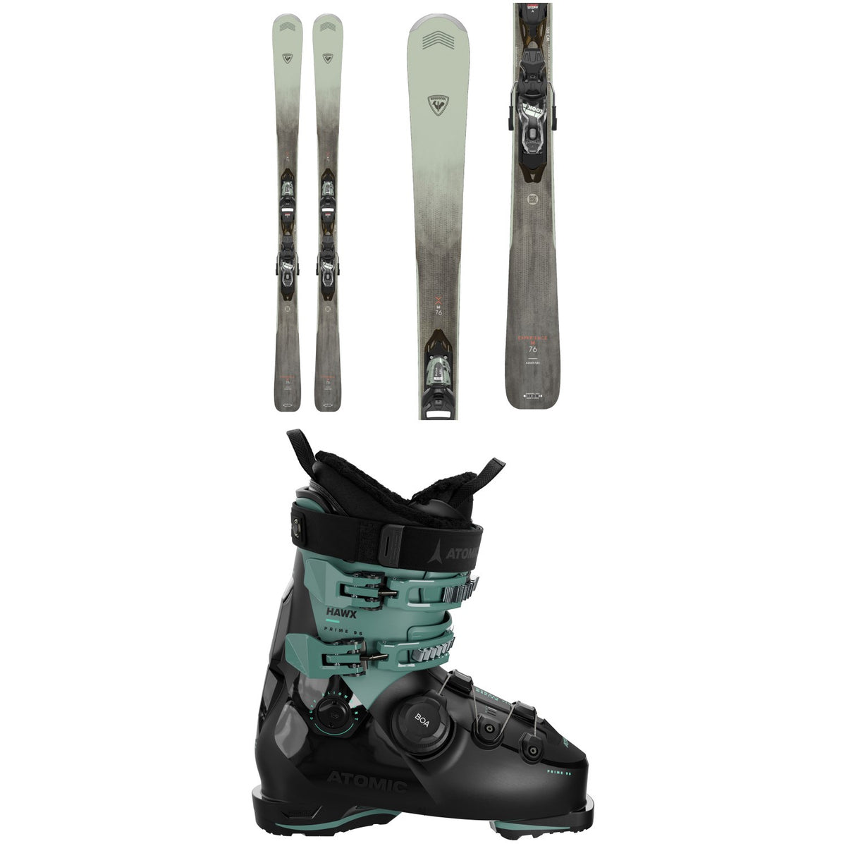Rossignol Experience 76 Skis + Xpress 10 GW Bindings + Atomic Hawx Prime 95 BOA W GW Ski Boots - Women's 2025