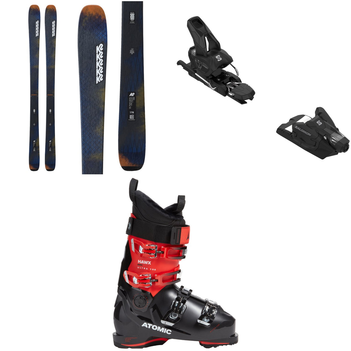 K2 Mindbender 90 C Skis + Salomon Strive 12 GW Ski Bindings + Atomic Hawx Ultra 100 GW Ski Boots 2025