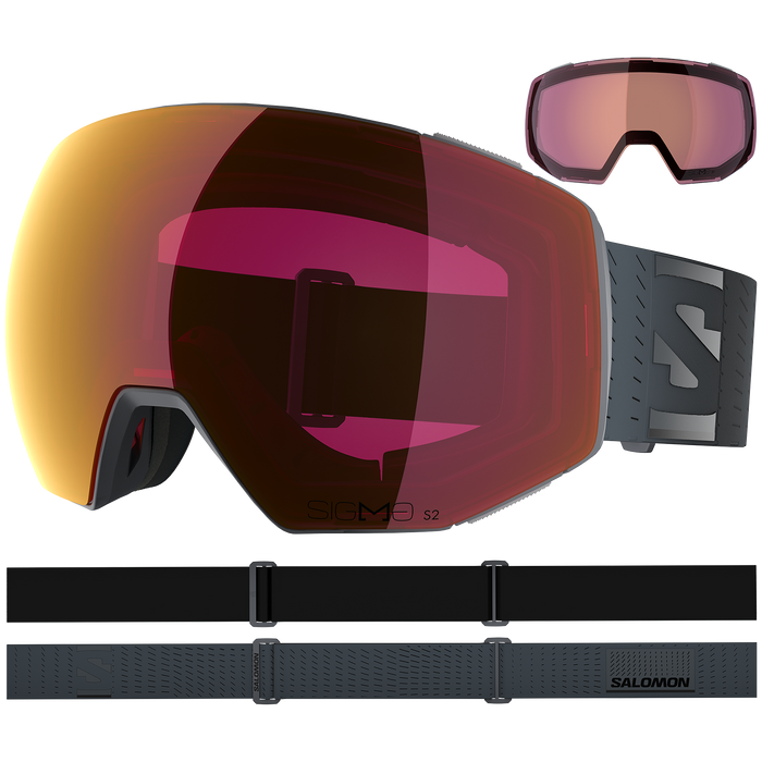 Salomon Radium Prime Sigma Goggles Ebony/Sigma Poppy Red+Sigma Light Blue