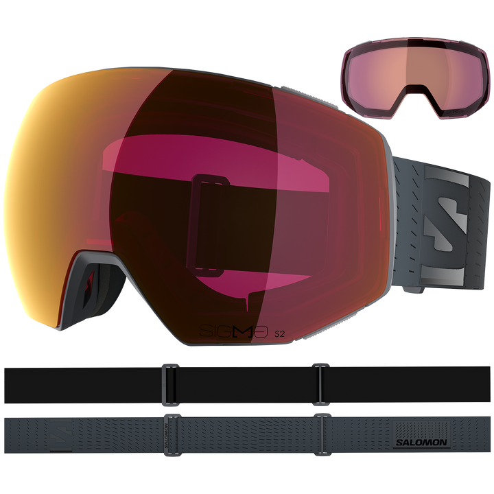 Salomon Radium Prime Sigma Goggles Ebony/Sigma Poppy Red+Sigma Light Blue