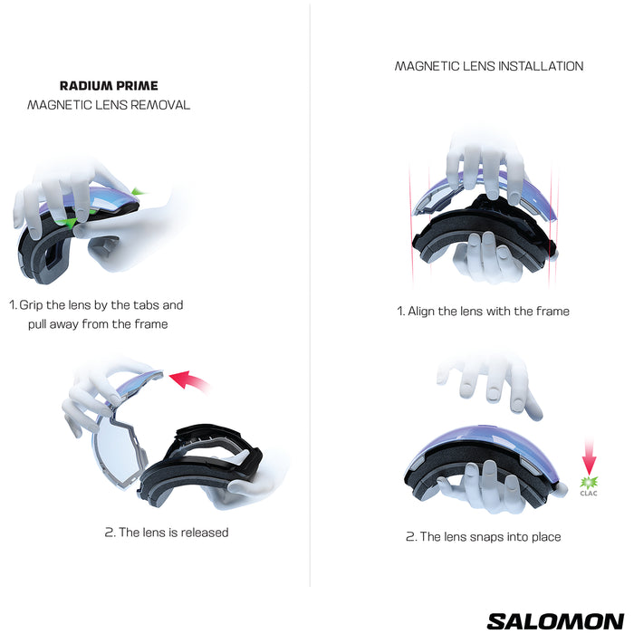 Salomon Radium Prime Sigma Goggles Ebony/Sigma Poppy Red+Sigma Light Blue