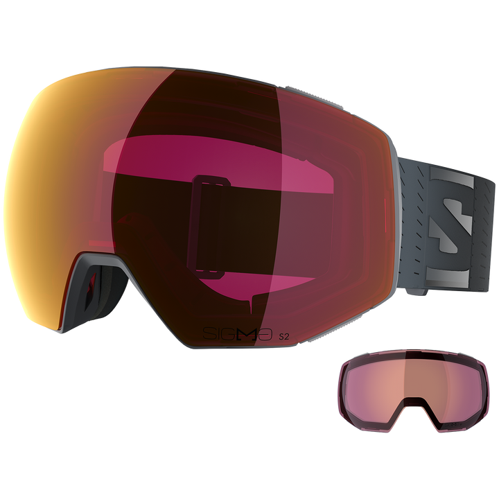 Salomon Radium Prime Sigma Goggles Ebony/Sigma Poppy Red+Sigma Light Blue