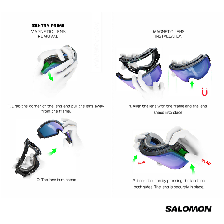 Salomon Sentry Prime Sigma Goggles Iceberg Green/Sigma Silver Pink+Sigma Gun Metal
