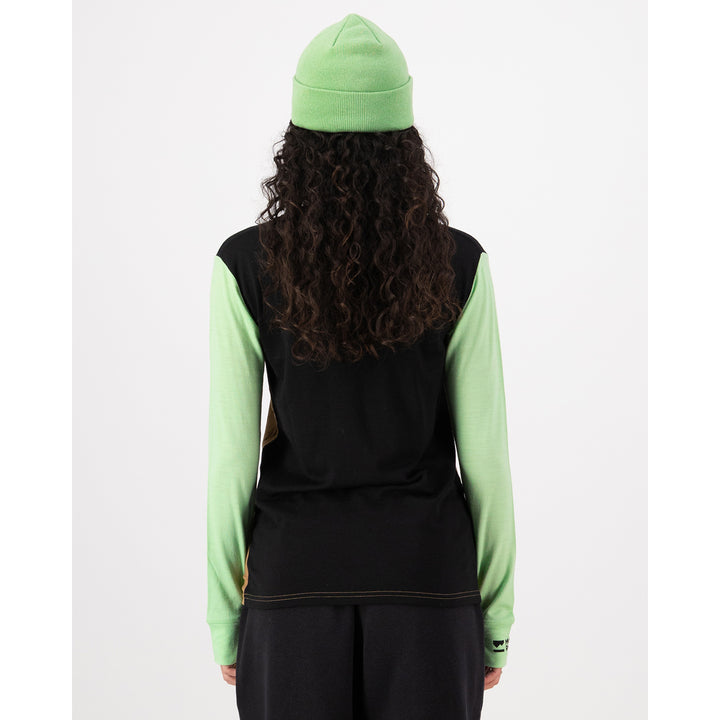MONS ROYALE Yotei Merino High Neck Long-Sleeve Top - Women's Matcha/Toffee/Black