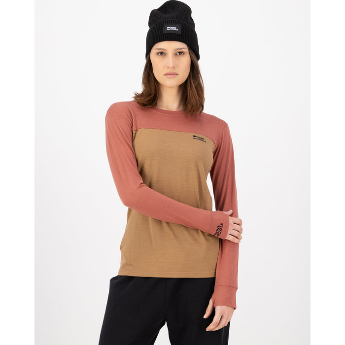 MONS ROYALE Yotei Merino Long-Sleeve Top - Women's Canyon Rose/Toffee
