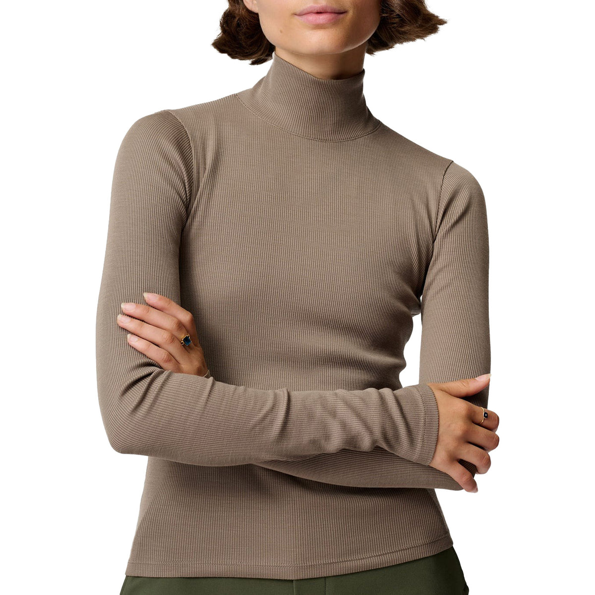 Hikerkind Ribbed Merino Turtleneck - Women's Morel