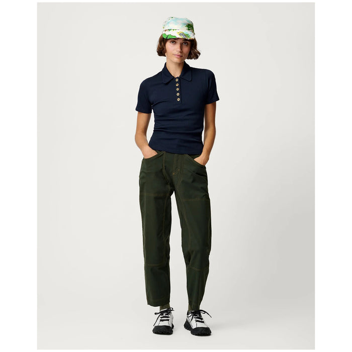 Hikerkind Ribbed Merino Polo - Women's Woad