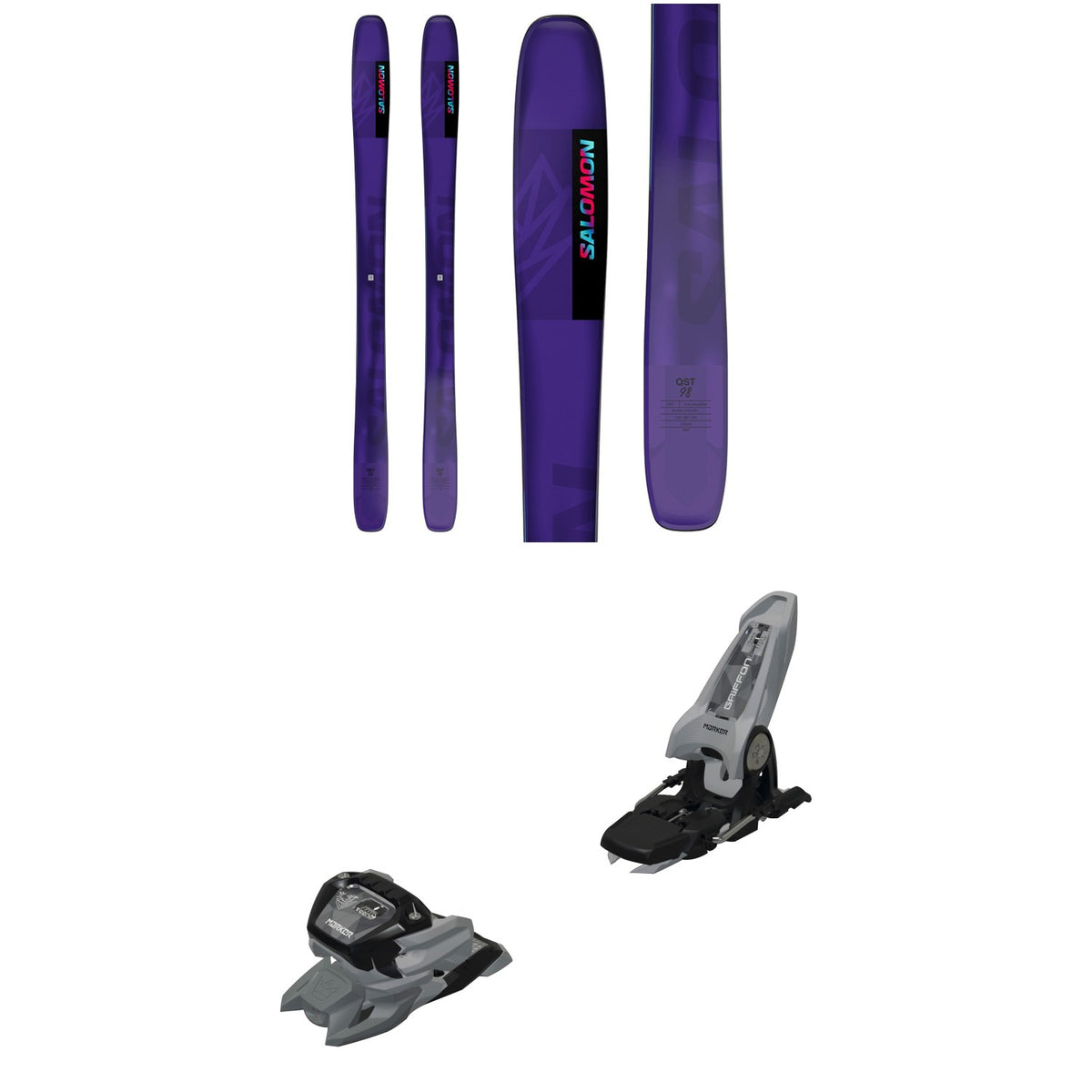 Salomon QST 98 Skis + Marker Griffon 13 ID Ski Bindings 2025