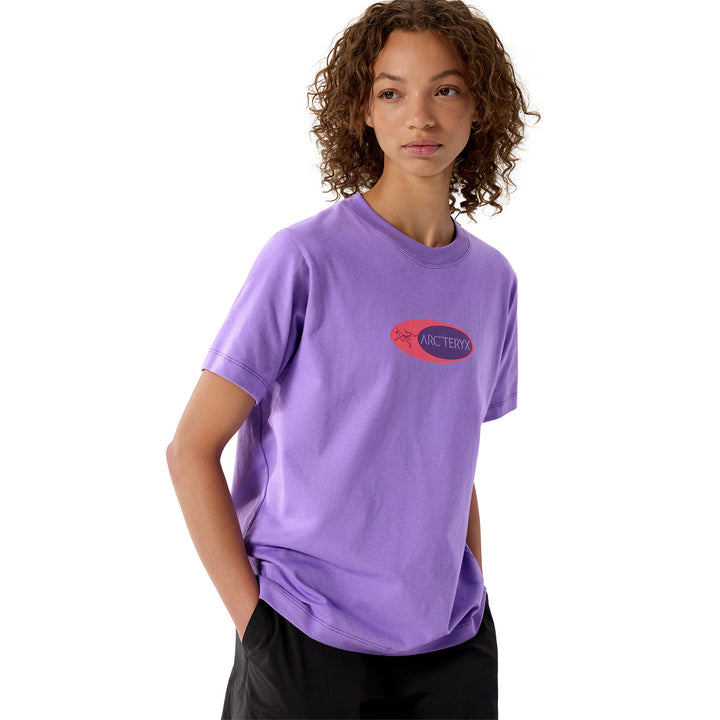 Arc'teryx Kragg Cotton Sticker Crew Short-Sleeve T-Shirt - Women's Aster/Sour Cherry