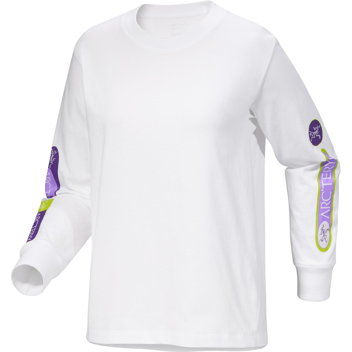 Arc'teryx Kragg Cotton Sticker Crew Long-Sleeve T-Shirt - Women's White Light/Aster