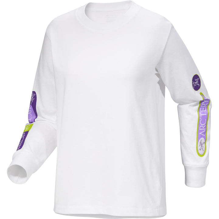Arc'teryx Kragg Cotton Sticker Crew Long-Sleeve T-Shirt - Women's White Light/Aster