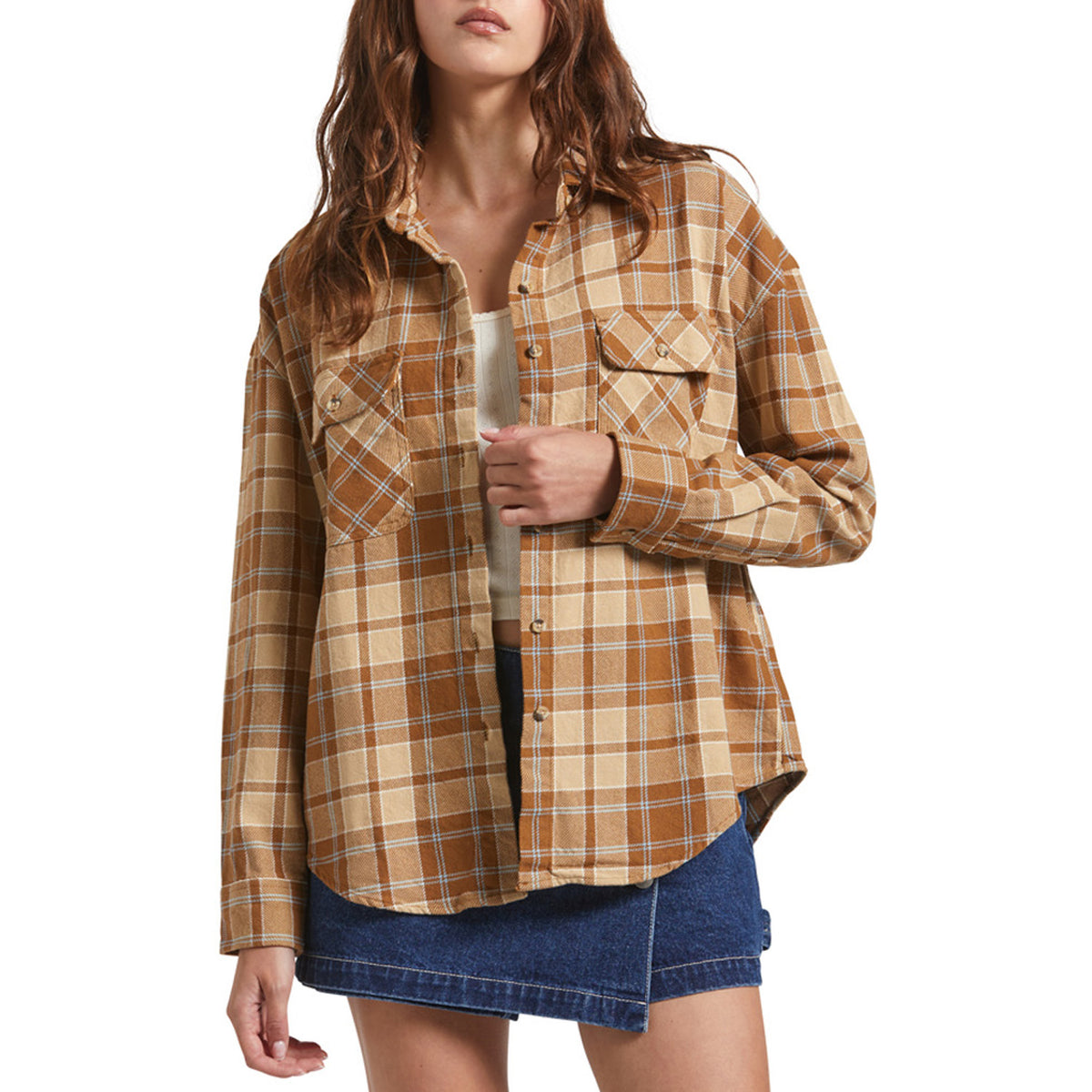Brixton Bowery Vintage Long-Sleeve Overshirt - Women's Washed Copper