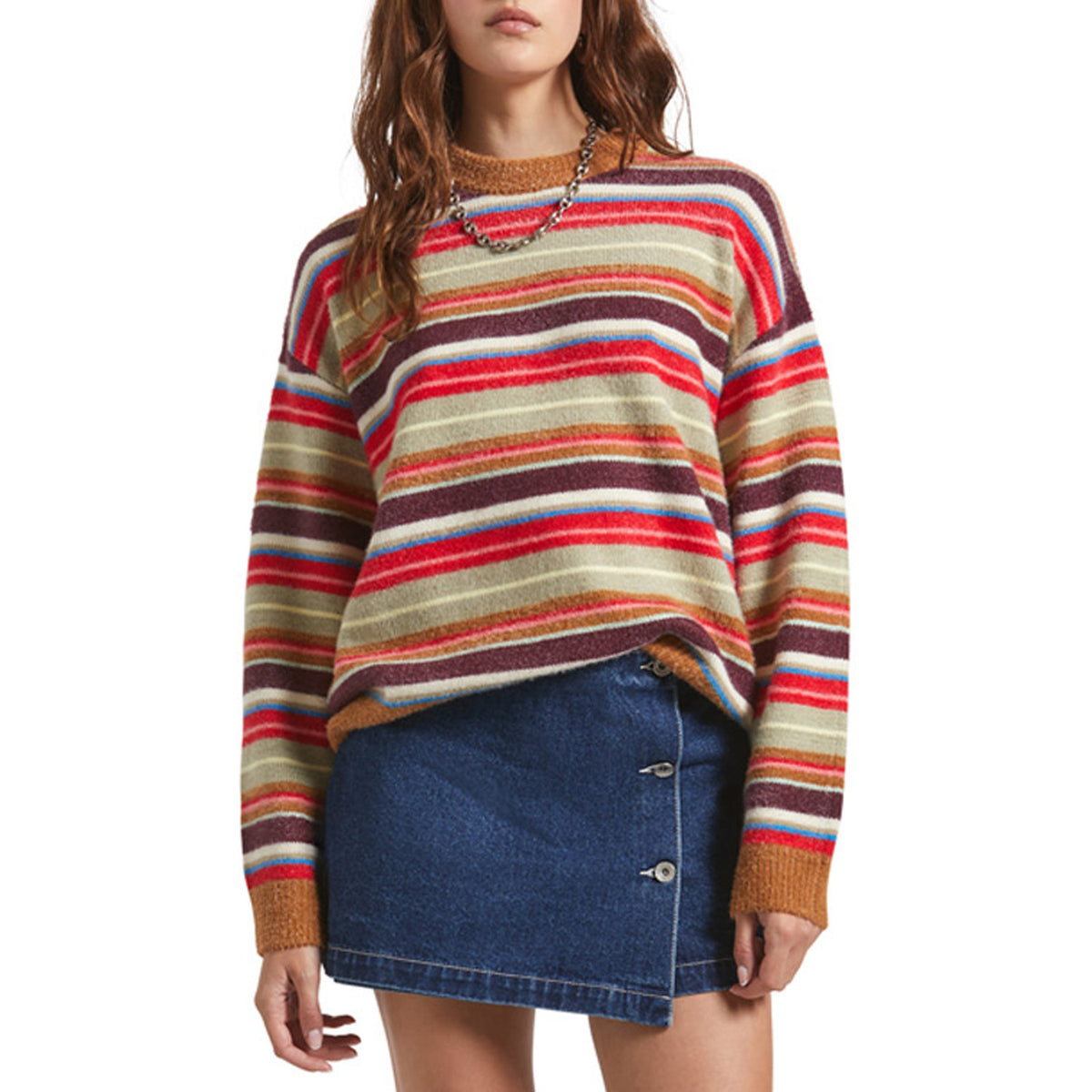 Brixton Cozy Crew Sweater - Women's Multi Stripe