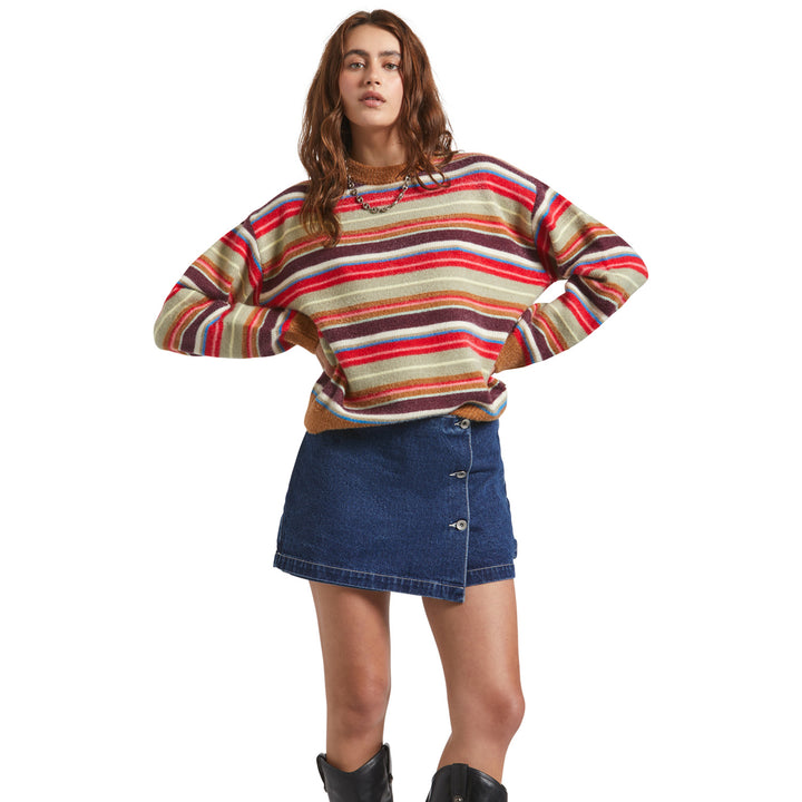 Brixton Cozy Crew Sweater - Women's Multi Stripe