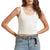 Brixton Pointelle Slim Fit Tank Top - Women's Off White