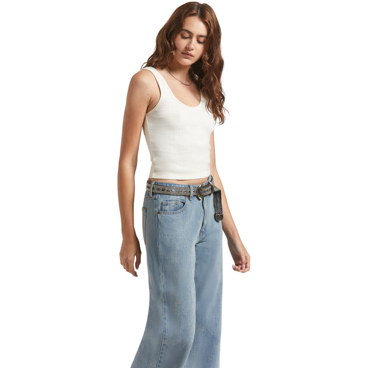 Brixton Pointelle Slim Fit Tank Top - Women's Off White