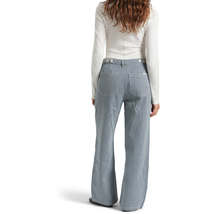 Brixton Jane Utility Wide Leg Pants - Women's Off White/Mood Indigo