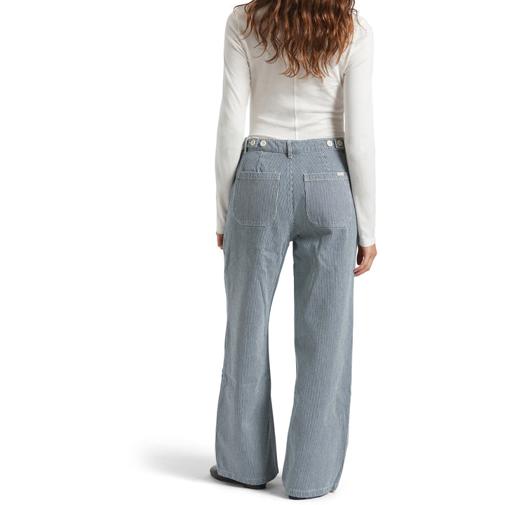 Brixton Jane Utility Wide Leg Pants - Women's Off White/Mood Indigo