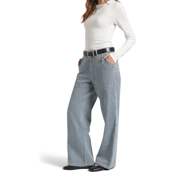 Brixton Jane Utility Wide Leg Pants - Women's Off White/Mood Indigo