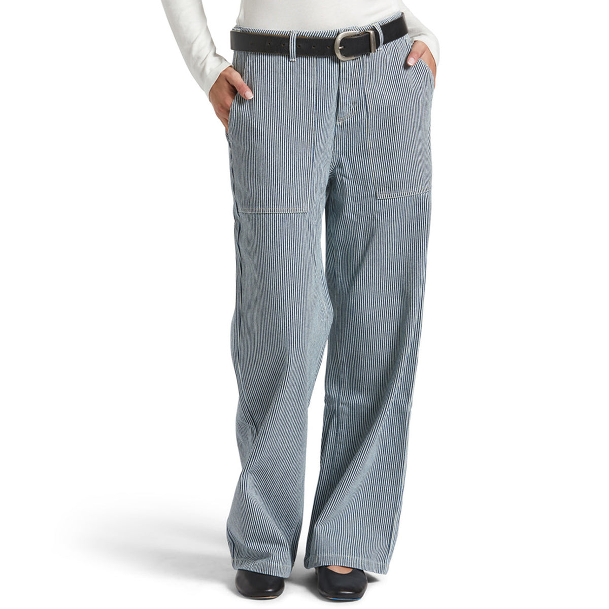 Brixton Jane Utility Wide Leg Pants - Women's Off White/Mood Indigo