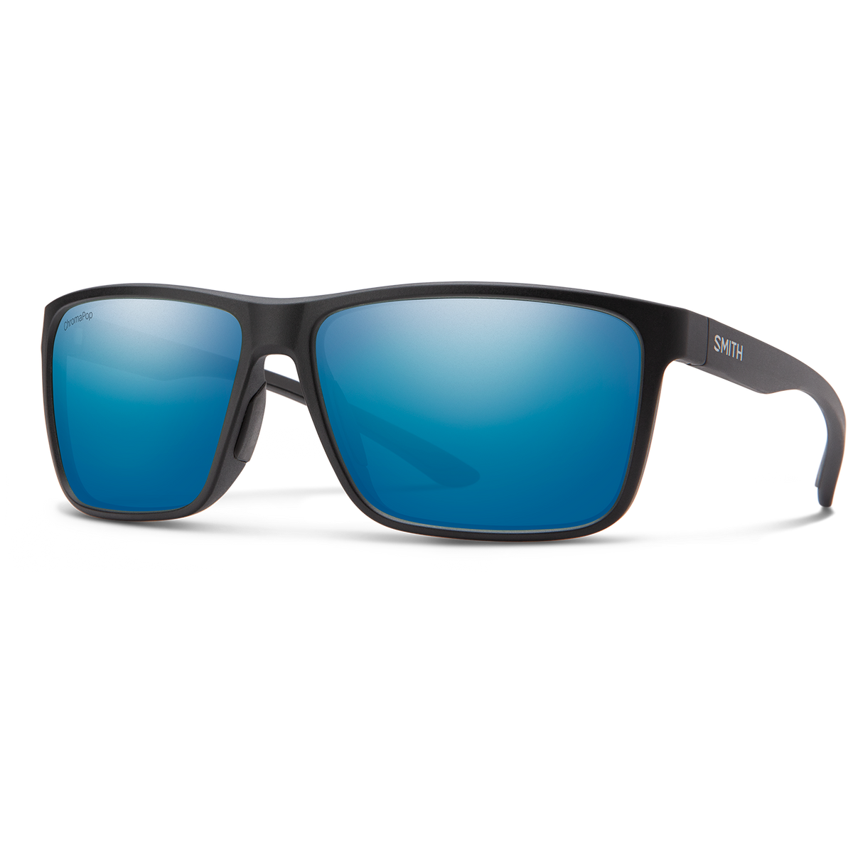 Smith Riptide Sunglasses Matte Black/ChromaPop Glass Polarized Blue Mirror