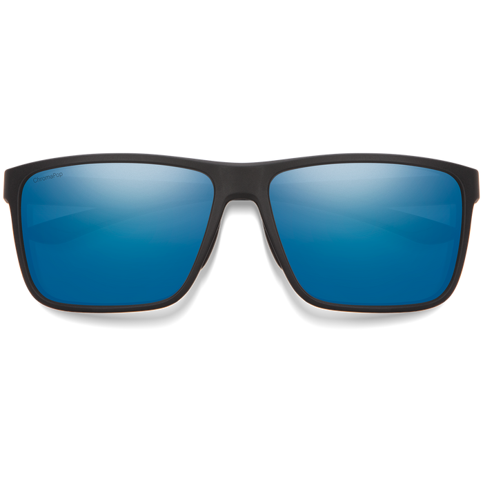 Smith Riptide Sunglasses Matte Black/ChromaPop Glass Polarized Blue Mirror