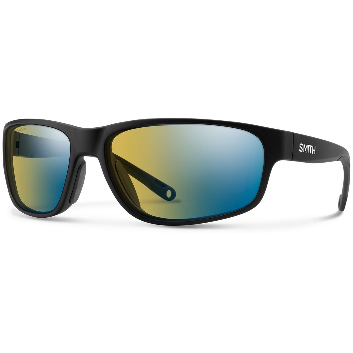 Smith Redding 2 Sunglasses Matte Black/ChromaPop Glass Polarchromic Yellow Blue Mirror