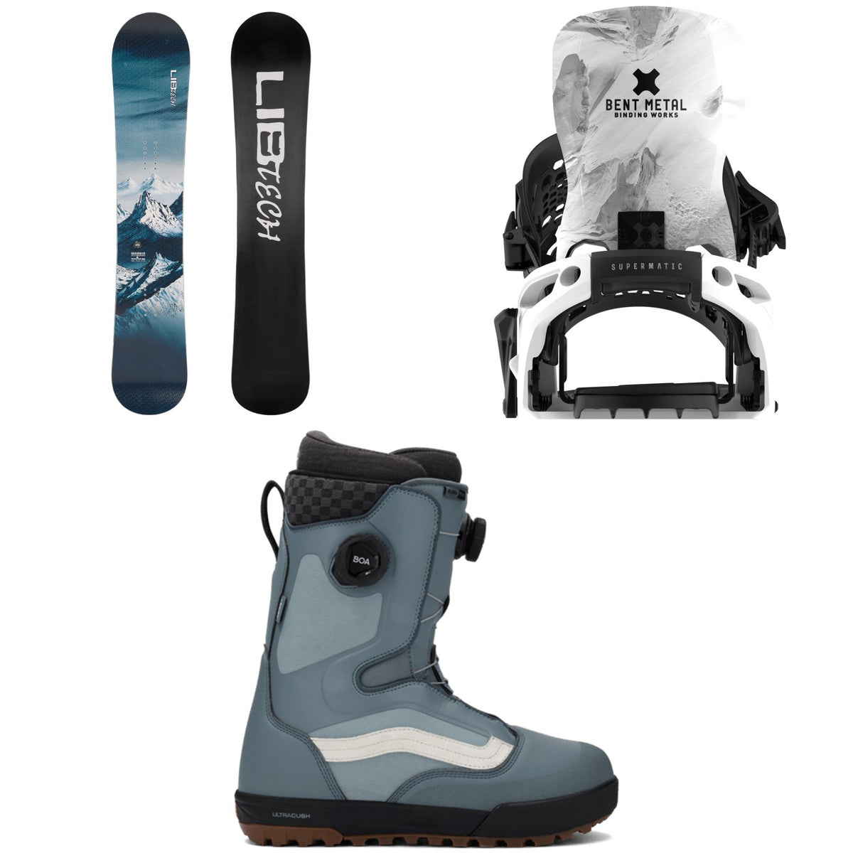 Lib Tech Cold Brew C2 LTD Snowboard + Bent Metal Lightning Supermatic Snowboard Bindings + Vans Aura Pro Snowboard Boots 2026