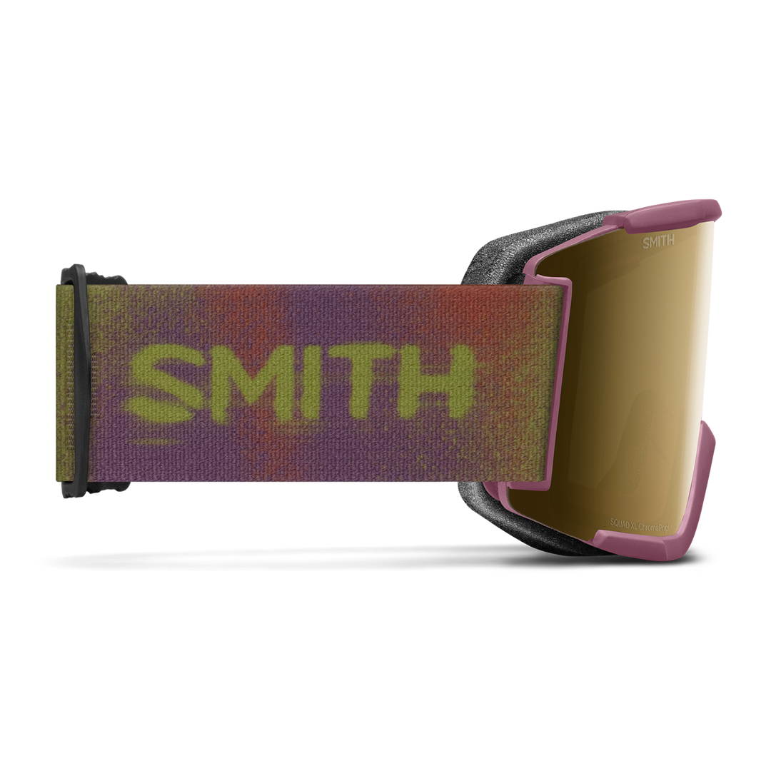 smith squad xl snow goggles Smith Squad XL Low Bridge Fit Ski & Snowboard Goggles in Sprayer + ChromaPop Sun Black Gold Mirror Lens