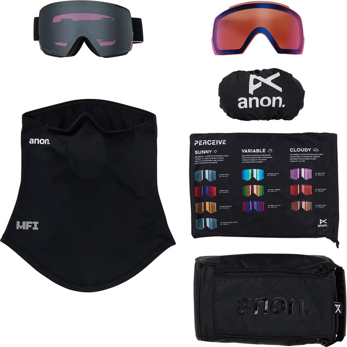 Anon M5S Perceive Polarized Low Bridge Fit Goggles Black/Perceive Polar Onyx+Perceive Variable Violet