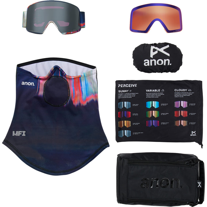 Anon M6 Goggles Glitch Lines/Perceive Sunny Onyx+Perceive Variable Violet