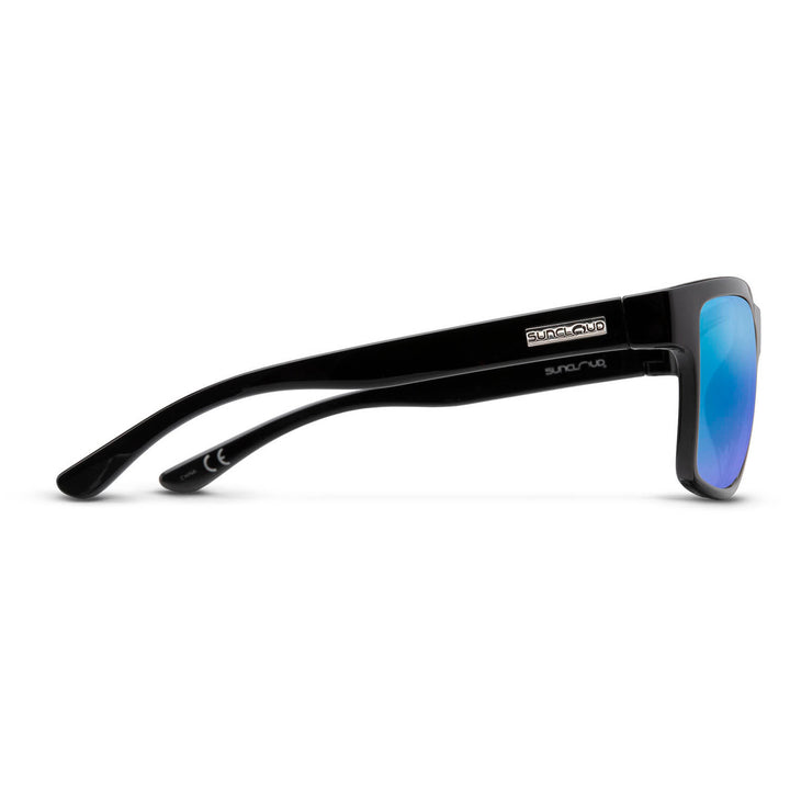 Suncloud A-Team Sunglasses Black/Polarized Blue Mirror