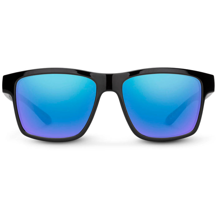 Suncloud A-Team Sunglasses Black/Polarized Blue Mirror