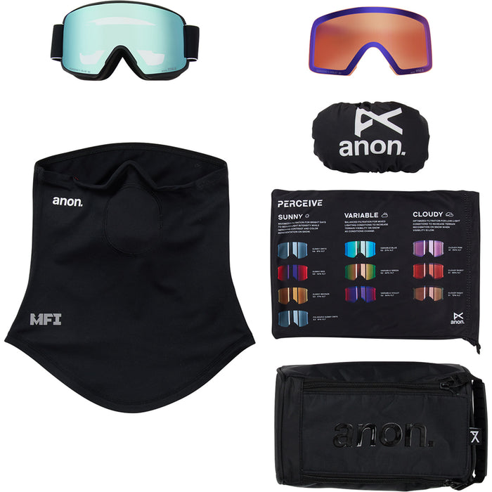 Anon M6S Low Bridge Fit Goggles Black/Perceive Variable Blue+Perceive Cloudy Pink