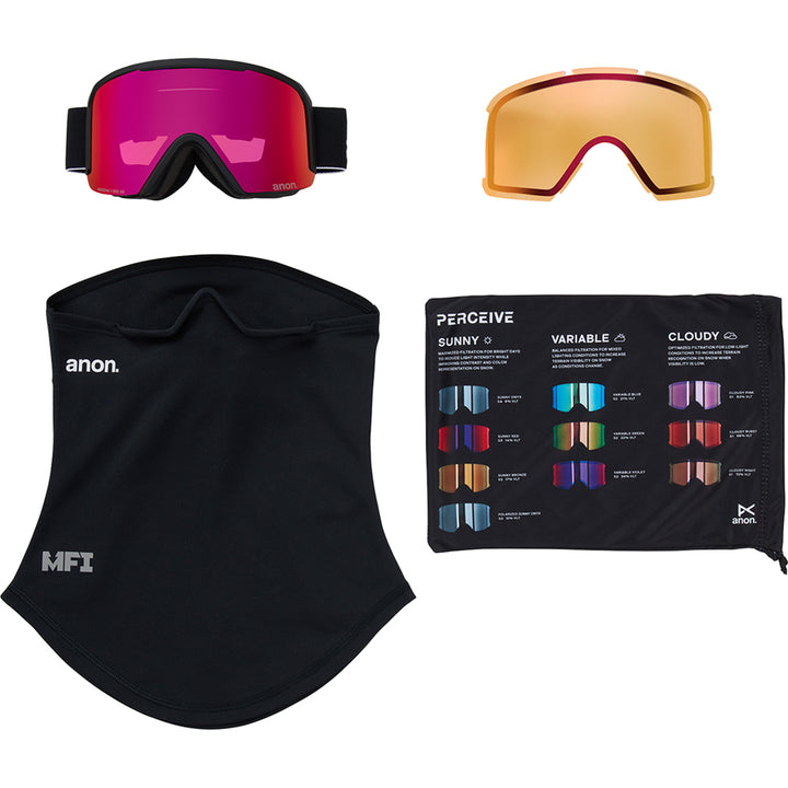 Anon Nesa MFI Goggles Black/Perceive Sunny Red+Perceive Cloudy Burst