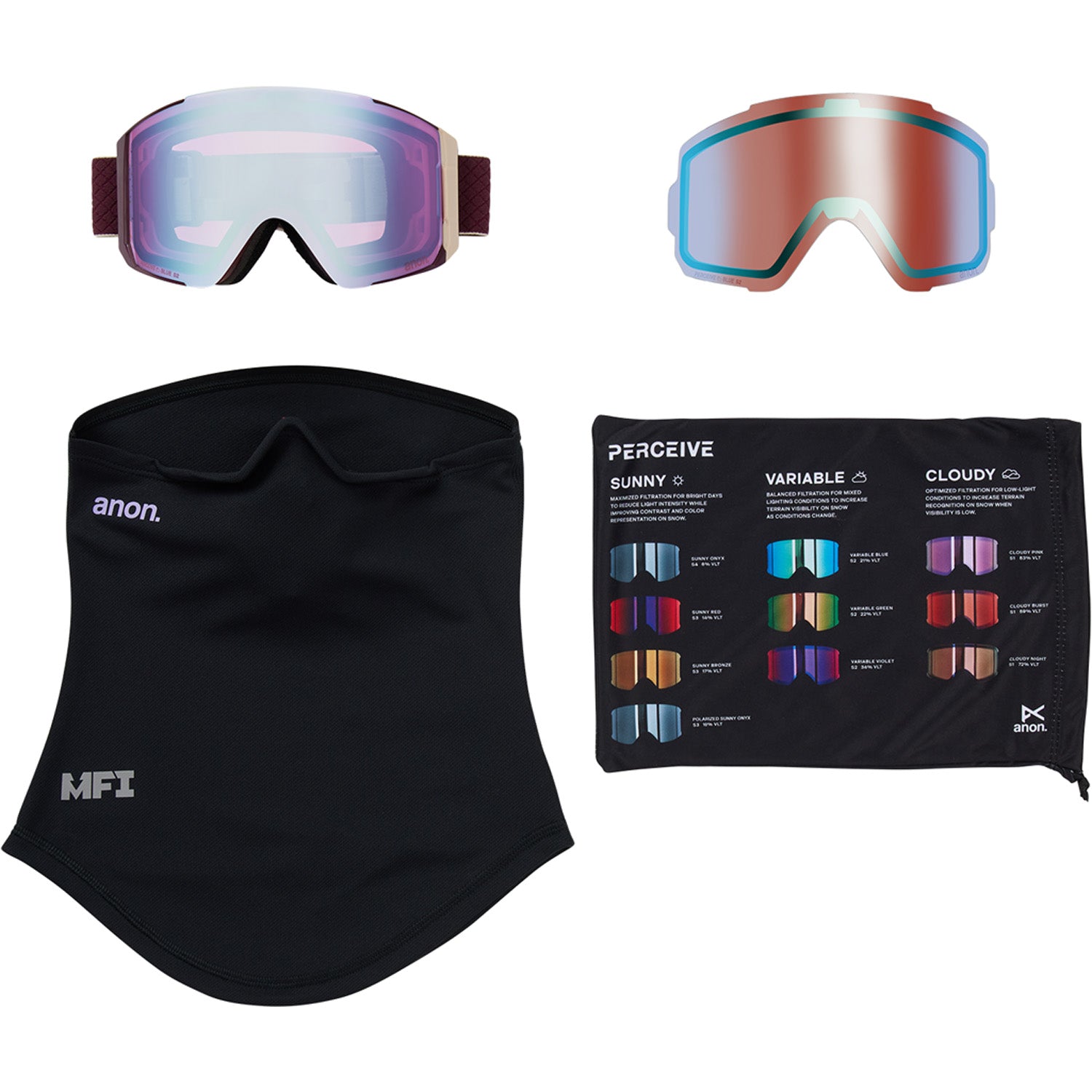 ⑤anon.Sync Low Bridge Fit Goggles+B.lens Anon Sync MFI Low Bridge Fit Goggles – evo