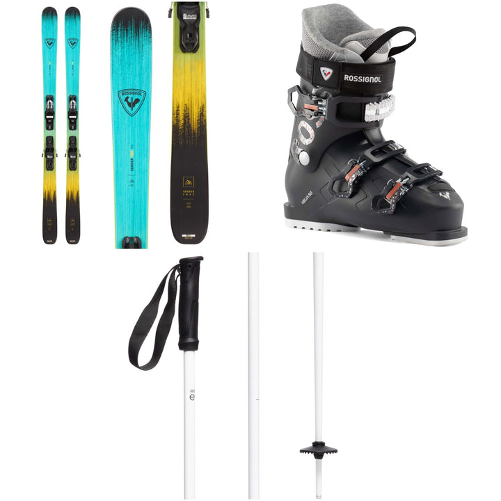 Rossignol Sender Free 92 Skis + Xpress 11 Bindings + Rossignol Kelia 50 Ski Boots - Women's + evo Merge Ski Poles