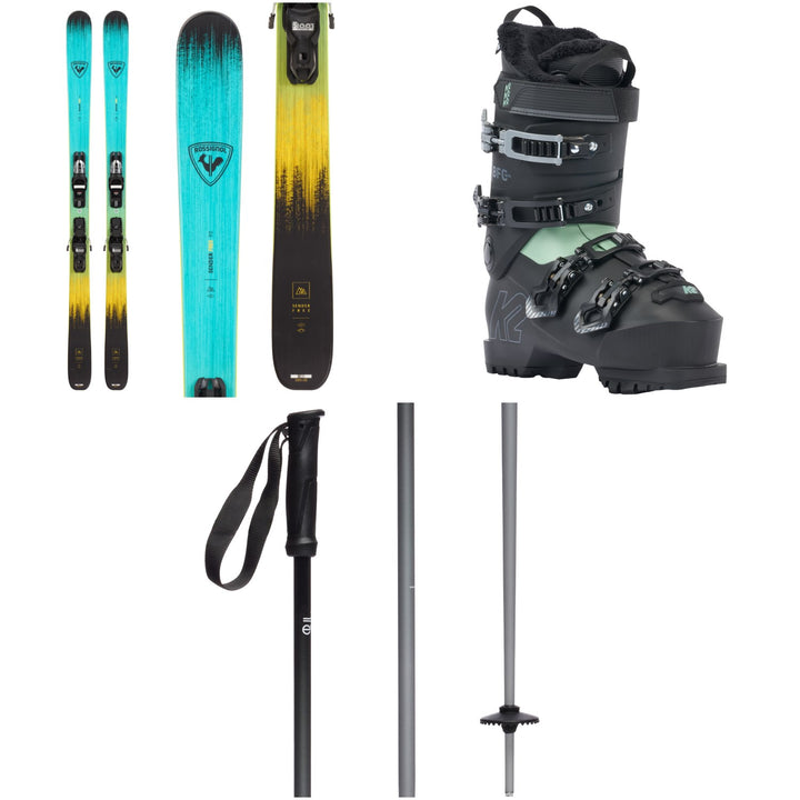 Rossignol Sender Free 92 Skis + Xpress 11 Bindings + K2 BFC 75 Ski Boots - Women's 2026 + evo Merge Ski Poles