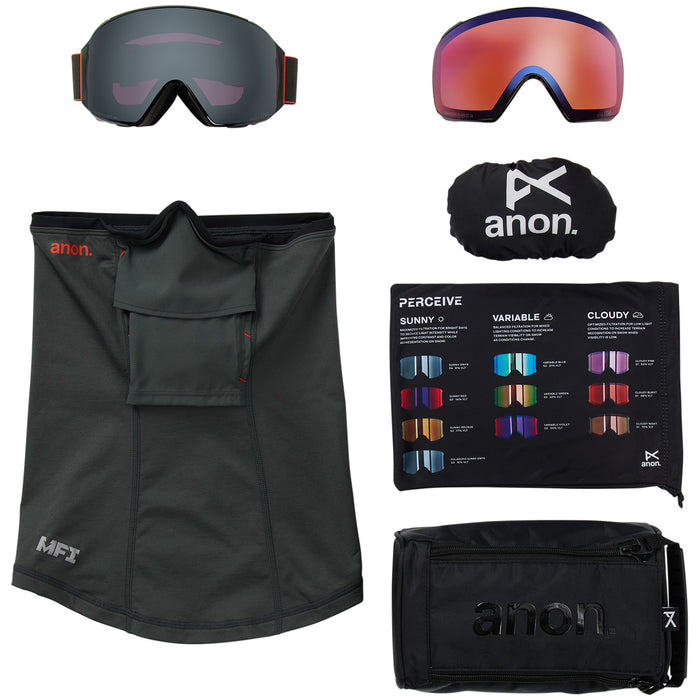 Anon M4 Toric MFI Goggles Fiesta Red/Perceive Sunny Onyx+Perceive Variable Violet