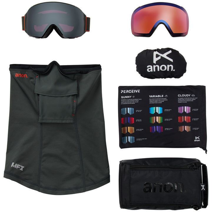 Anon M4 Toric MFI Goggles Fiesta Red/Perceive Sunny Onyx+Perceive Variable Violet