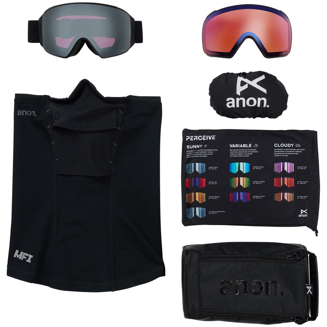 anon m4 toric mfi goggles Anon M4 Goggles (Toric) + Bonus Lens + MFI Face Mask Smoke/Perceive Sunny Onyx