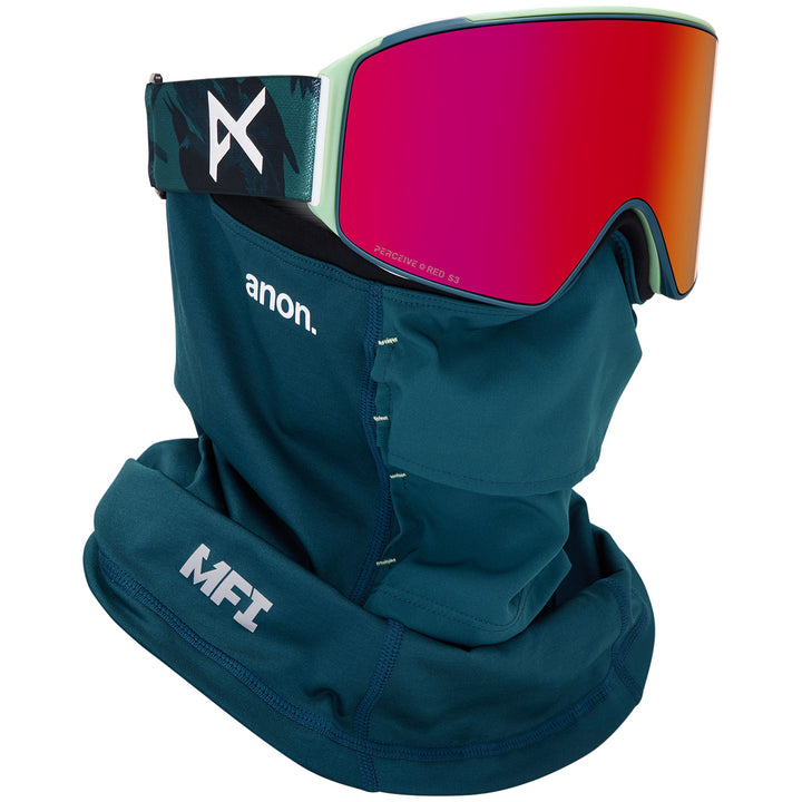 Anon M4 Cylindrical MFI Low Bridge Fit Goggles Family Tree/Perceive Sunny Red+Perceive Cloudy Burst