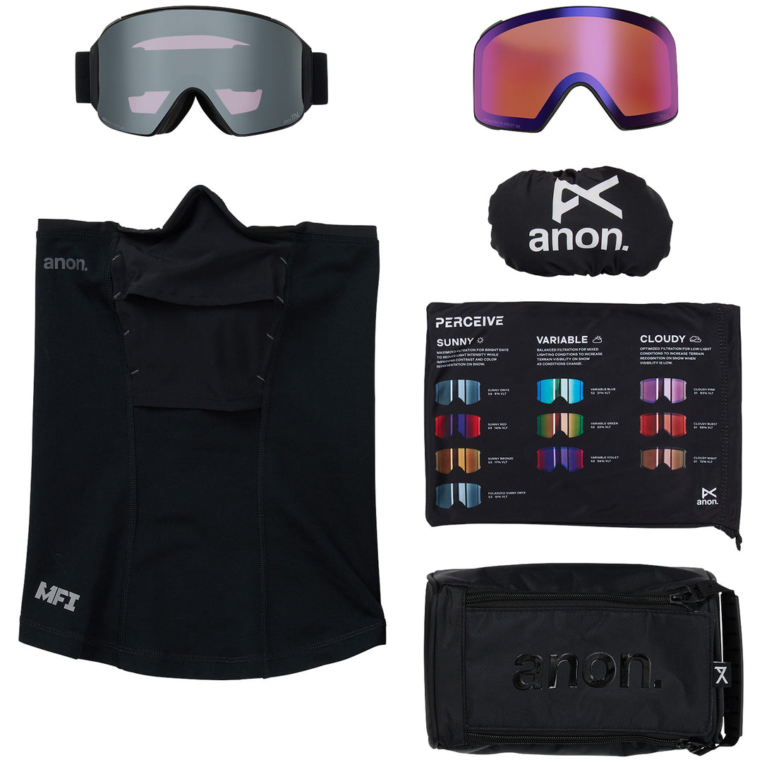 Anon M4 Cylindrical Low Bridge Fit Goggles Smoke/Perceive Sunny Onyx