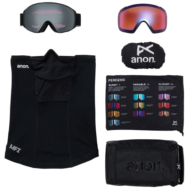 Anon M4S Toric Polarized Low Bridge Fit Goggles Black/Perceive Polar Onyx+Perceive Variable Violet