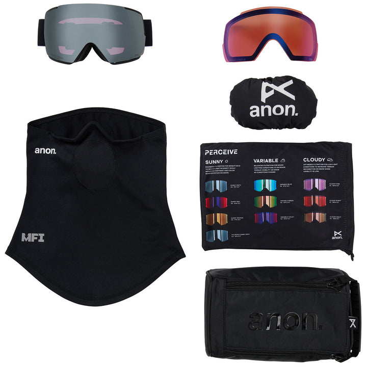 Anon M5 Perceive Polarized Low Bridge Fit Goggles Black/Perceive Polar Onyx+Perceive Variable Violet